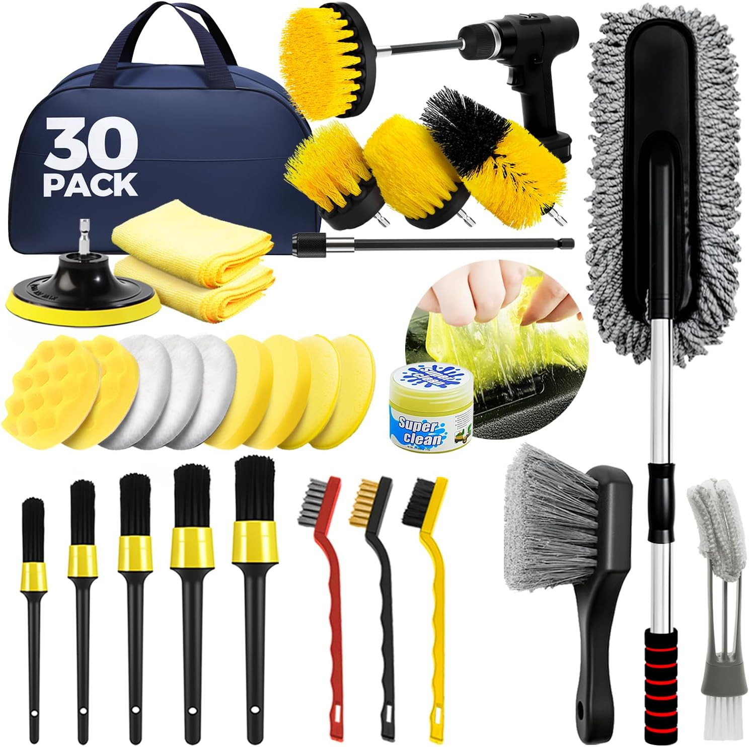 Kit de Limpieza Profesional para Carro Herramientas lavado de coche 30PCS