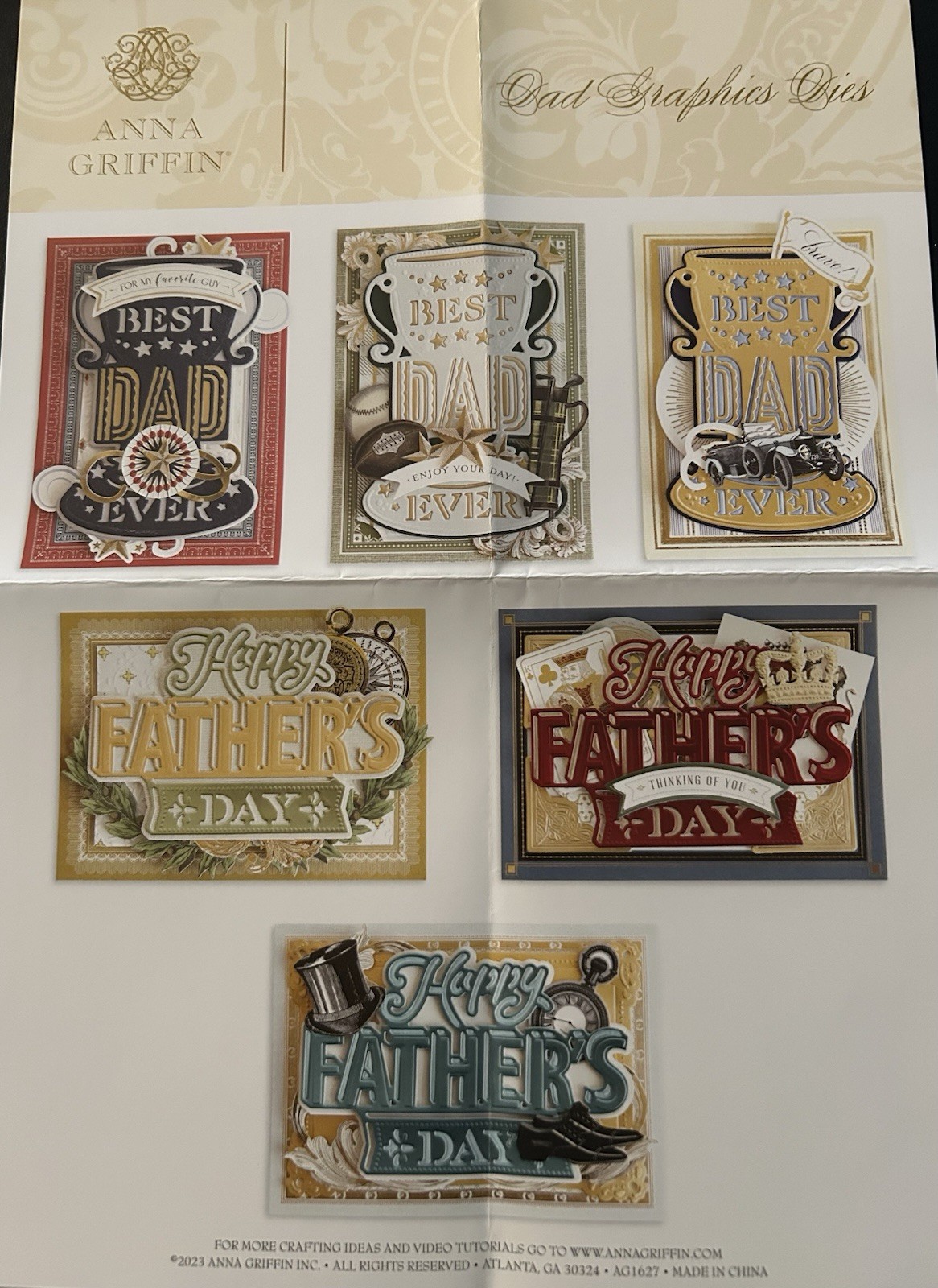 Anna Griffin Dad Graphics Dies AG1627 w/Idea Sheet