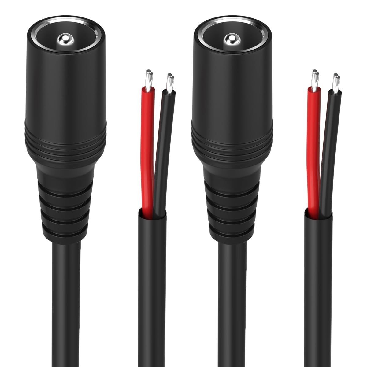 2Pack 16AWG DC Power Pigtails Cable,2.1mm x 5.5mm DC Female Plug to Bare Wire...
