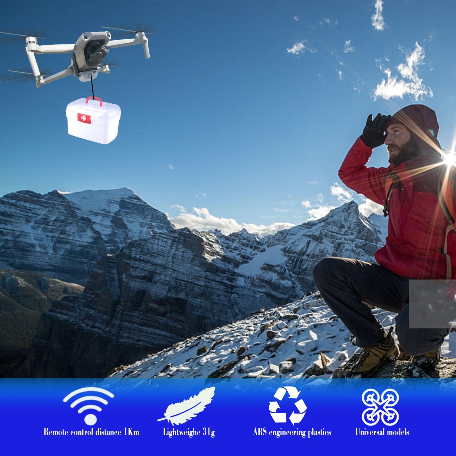 Universally Drone Airdrop System Release Device Payload Delivery Transport Drop,