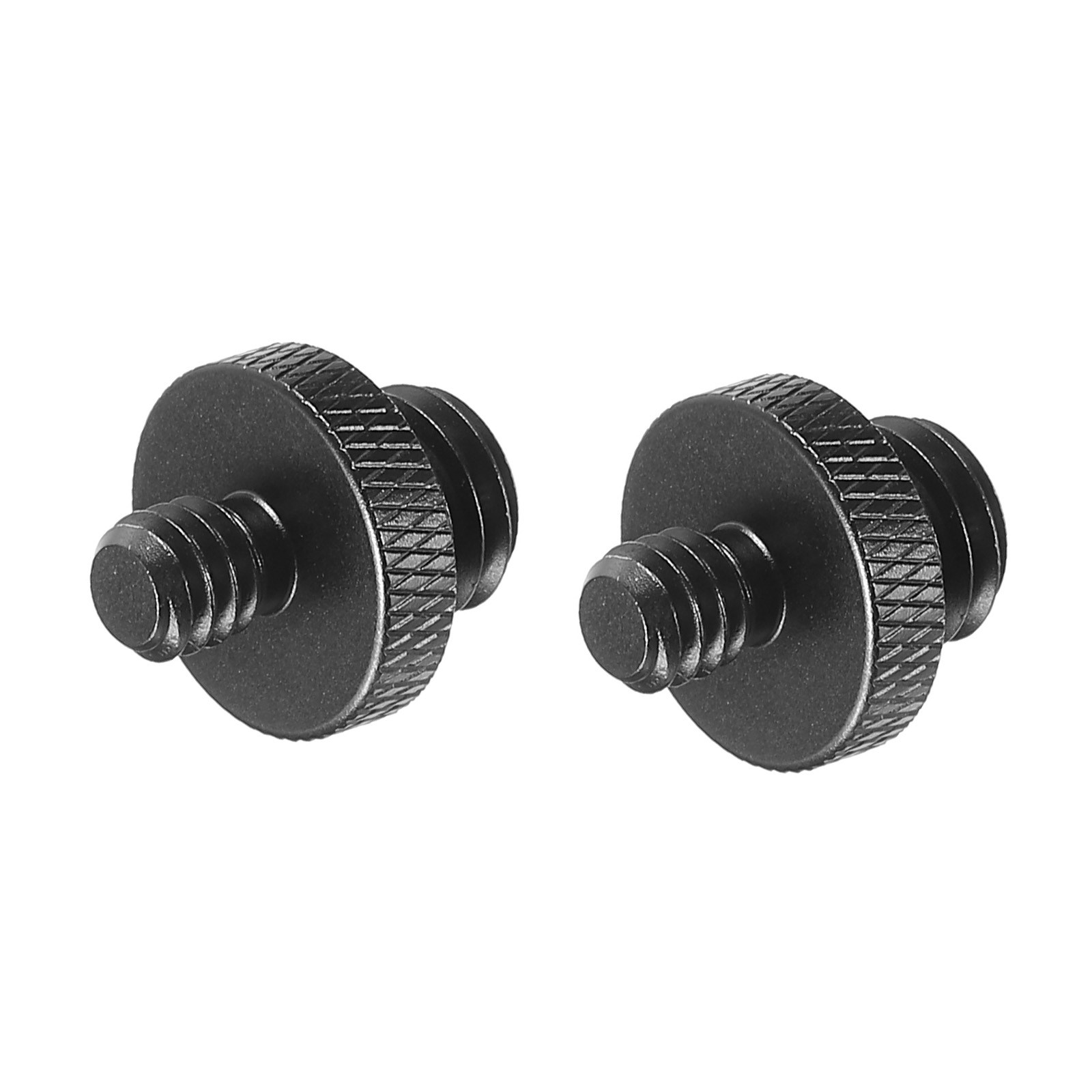 2 Pack Mic Stand Adapter M10 Male to x 1/4 Male Tripod Screw Double Sides Black