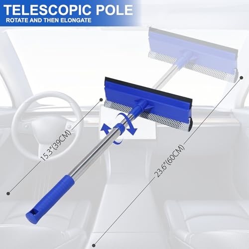 Car Windshield Squeegee wtih 15-23inch Handle, Car Window Cleaning Tool