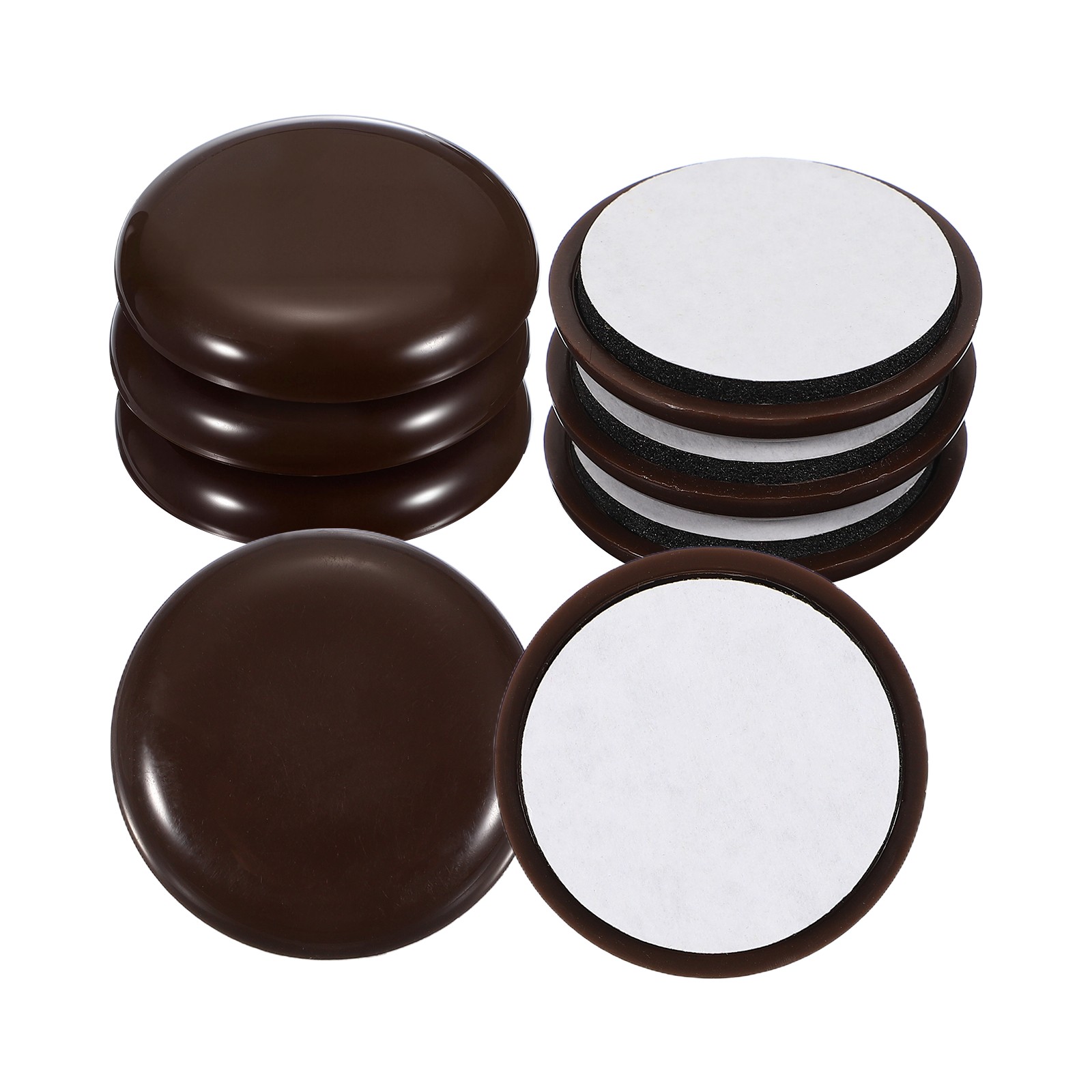 8Pcs Furniture Sliders 1.4" Self-Adhesive Furniture Protectors, Dark Brown
