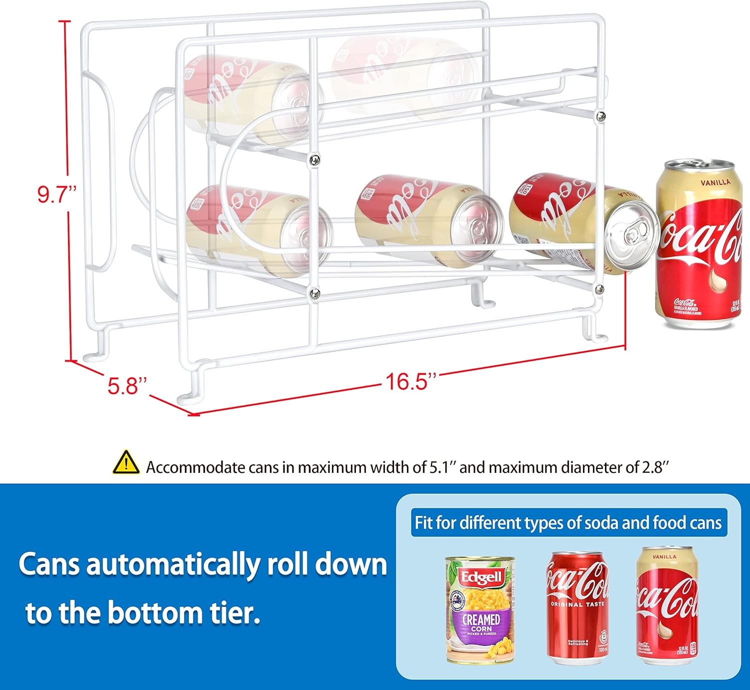 Beverage Can Dispneser, Stackable Soda Can Organizer for Pantry