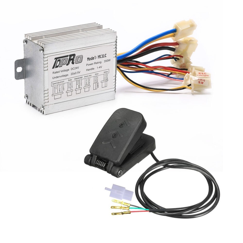 24V 350W Brush Controller Foot Pedal for Electric Bike Go Kart Golf Razor Trikes