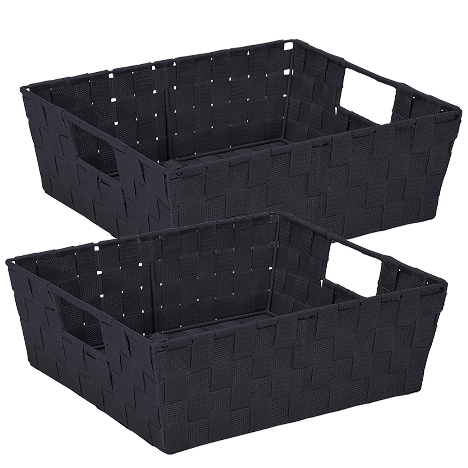 15"x 13"x 5" Alloy Steel Rectangular Basket with 2 Built-in Carrying Handles,...