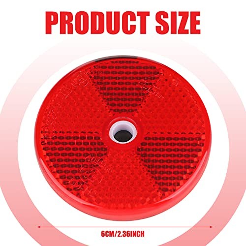 Red 16 Pack Front Round Reflector for Driveway Fence Posts Trailers