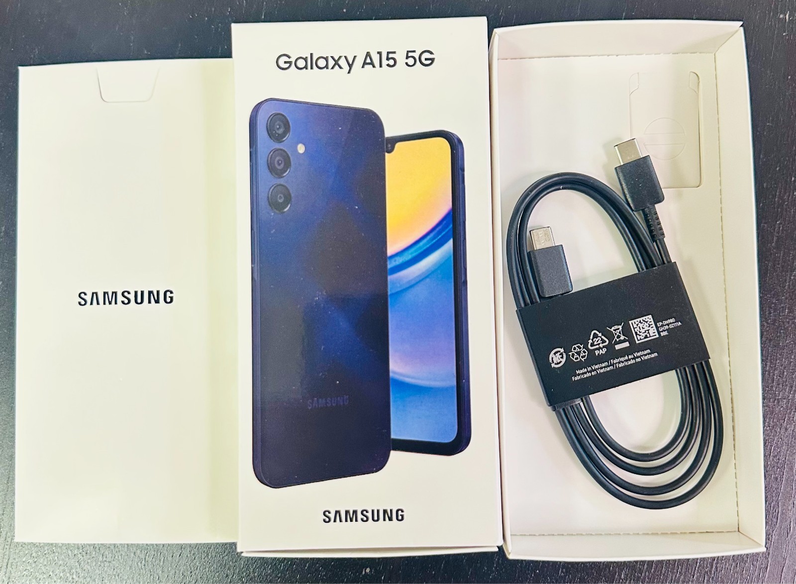 Samsung Galaxy A15 Original Box ONLY+ Fast Charging Cable, SIM Tool – A03 Lot