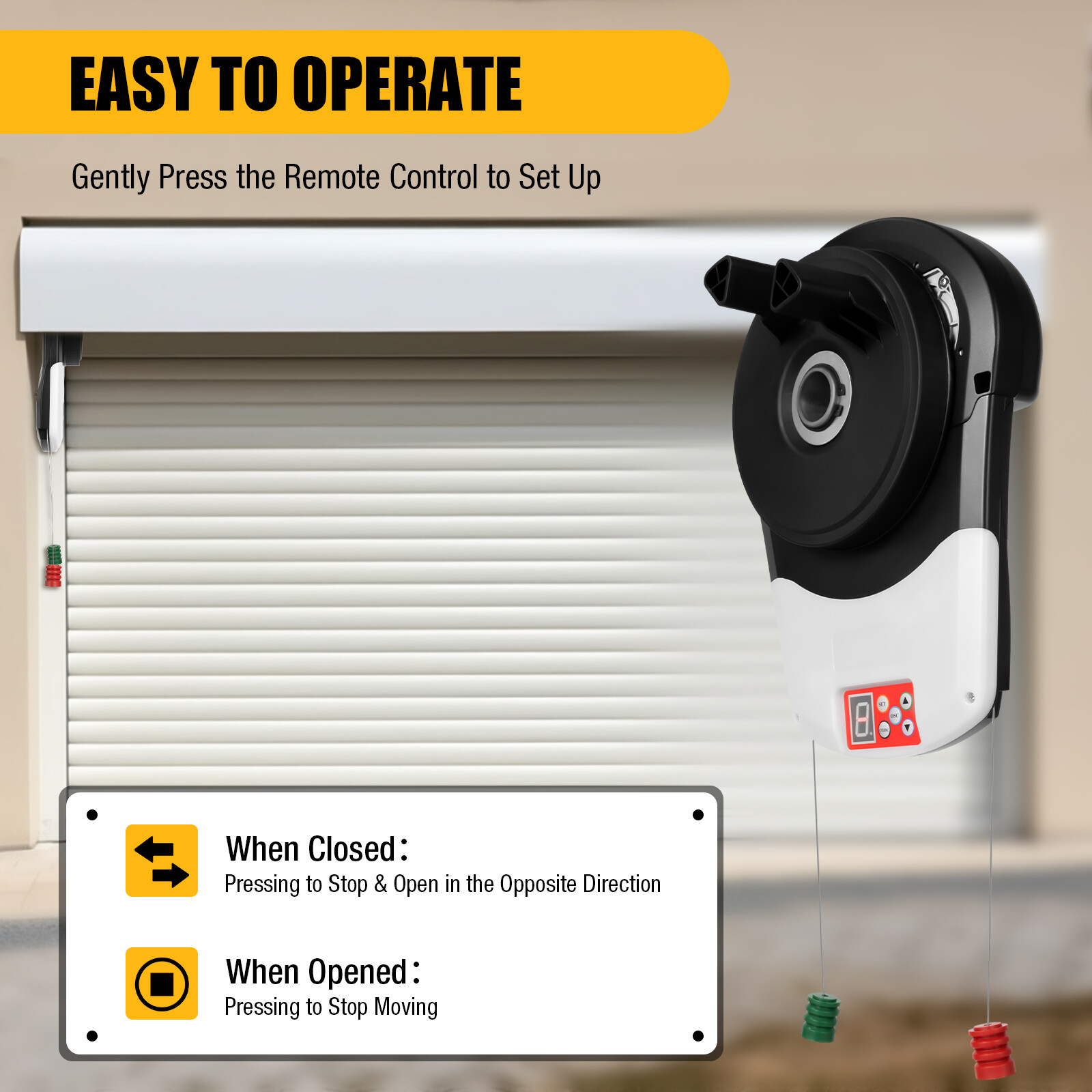 Automatic Garage Roll Up Roller Door Opener Motor with Remote Control Motor 100W