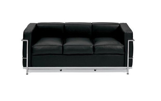 3 PC Modern Le Corbusier PU leather Sofa + 2 chairs set #3002 LC2 design