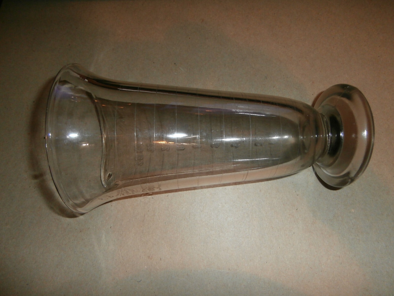 Antique 16 oz Glass Medical Beaker Whitall Tatum Co Phila NY City PA Approved