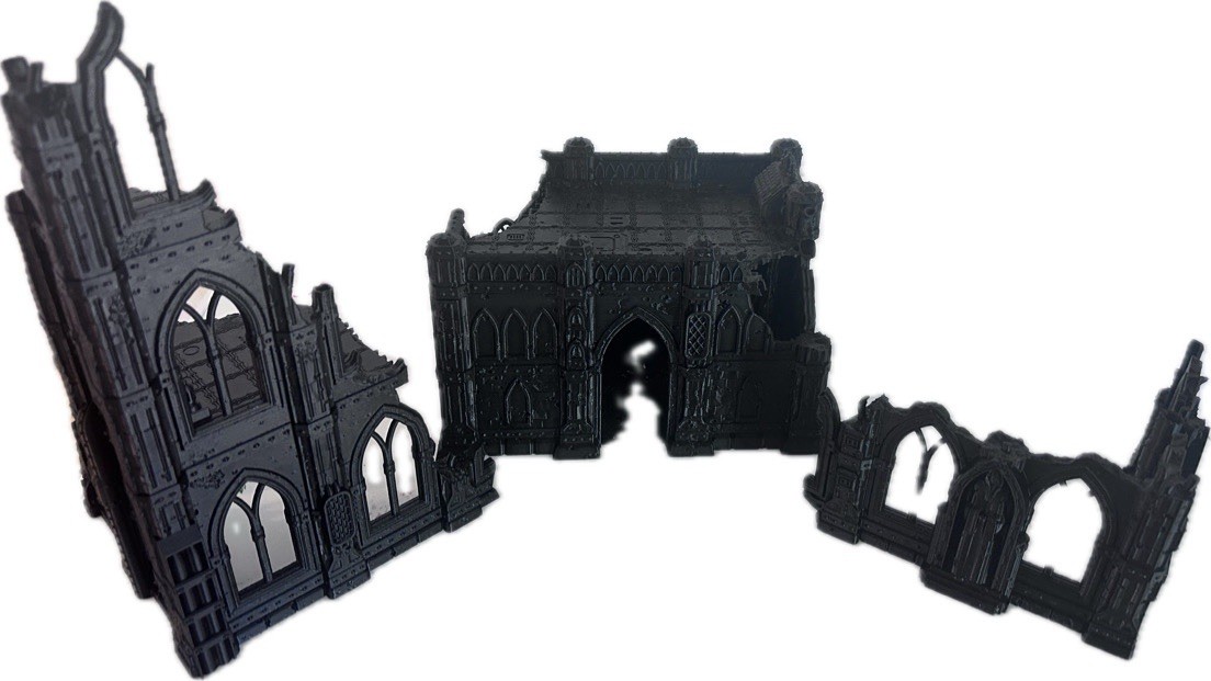 3 Piece Ruin Terrain Set Perfect For Warhammer 40k Kill Team Trench Crusade