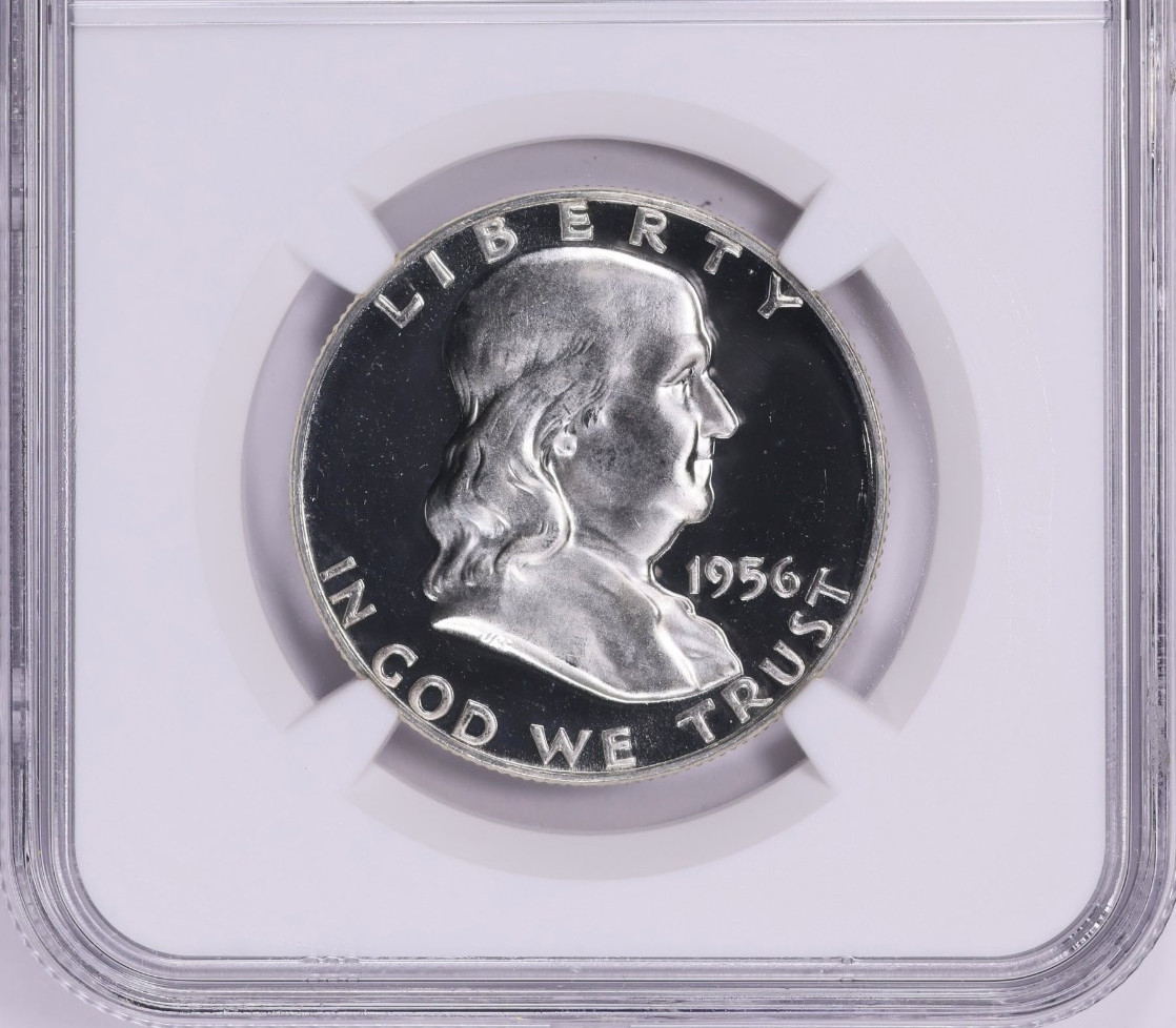 1956 Franklin Silver Half Dollar NGC PF 68 Star PR Deep Mirror Proof Type 2