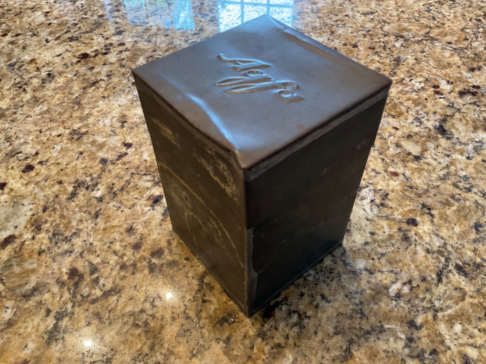 Early Antique Agfa can tin embossed 5.5 “ x 3.5 “