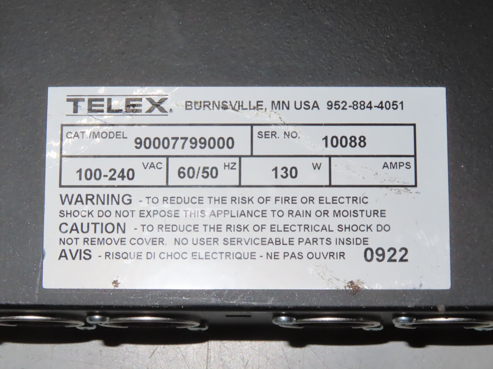 TELEX RTS MS-4002 4-Channel Main Station for Wired Intercom System
