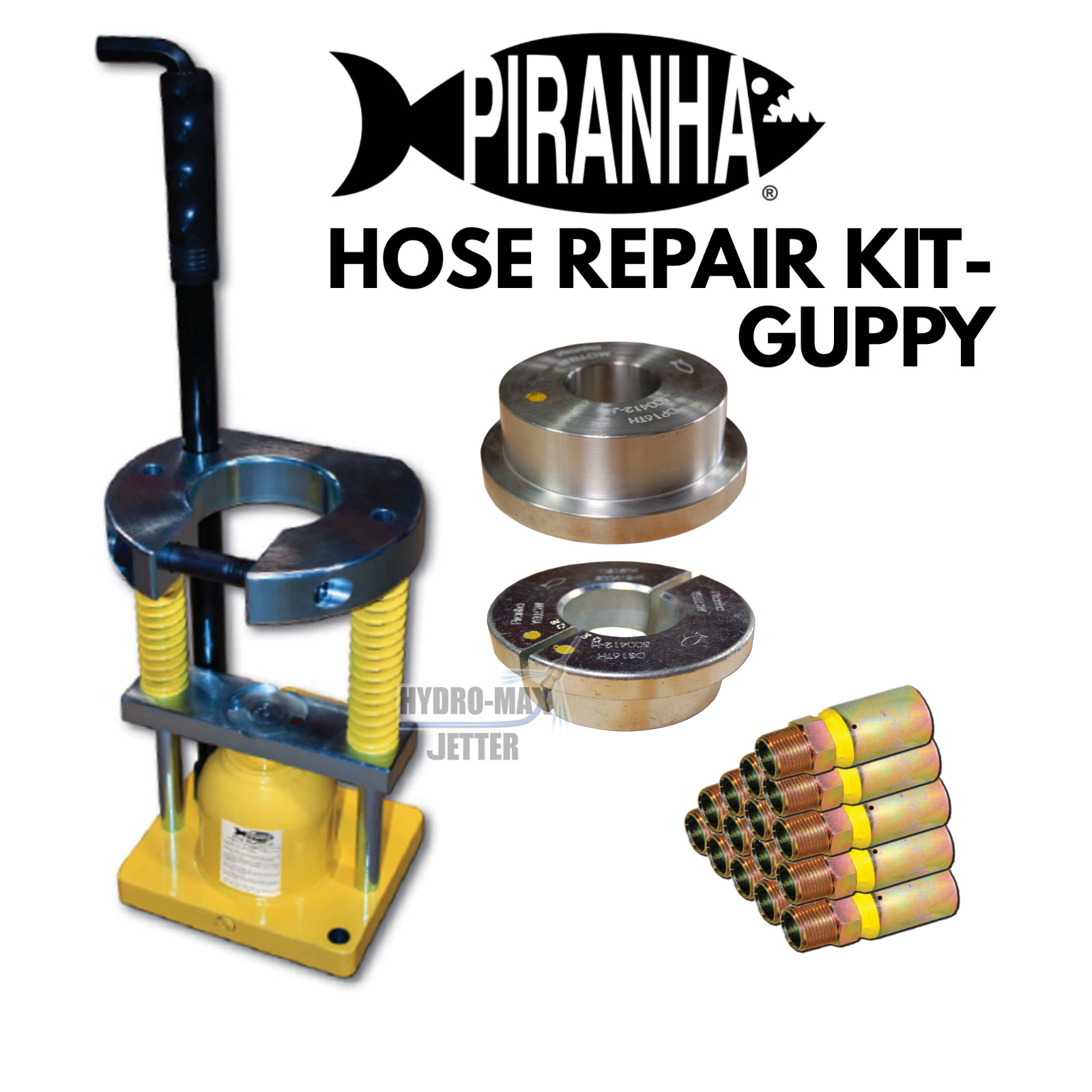 1/2' BLUE Piranha Hydro Jetter Hose REPAIR KIT Guppy Hose Swage FREE SHIPPING!