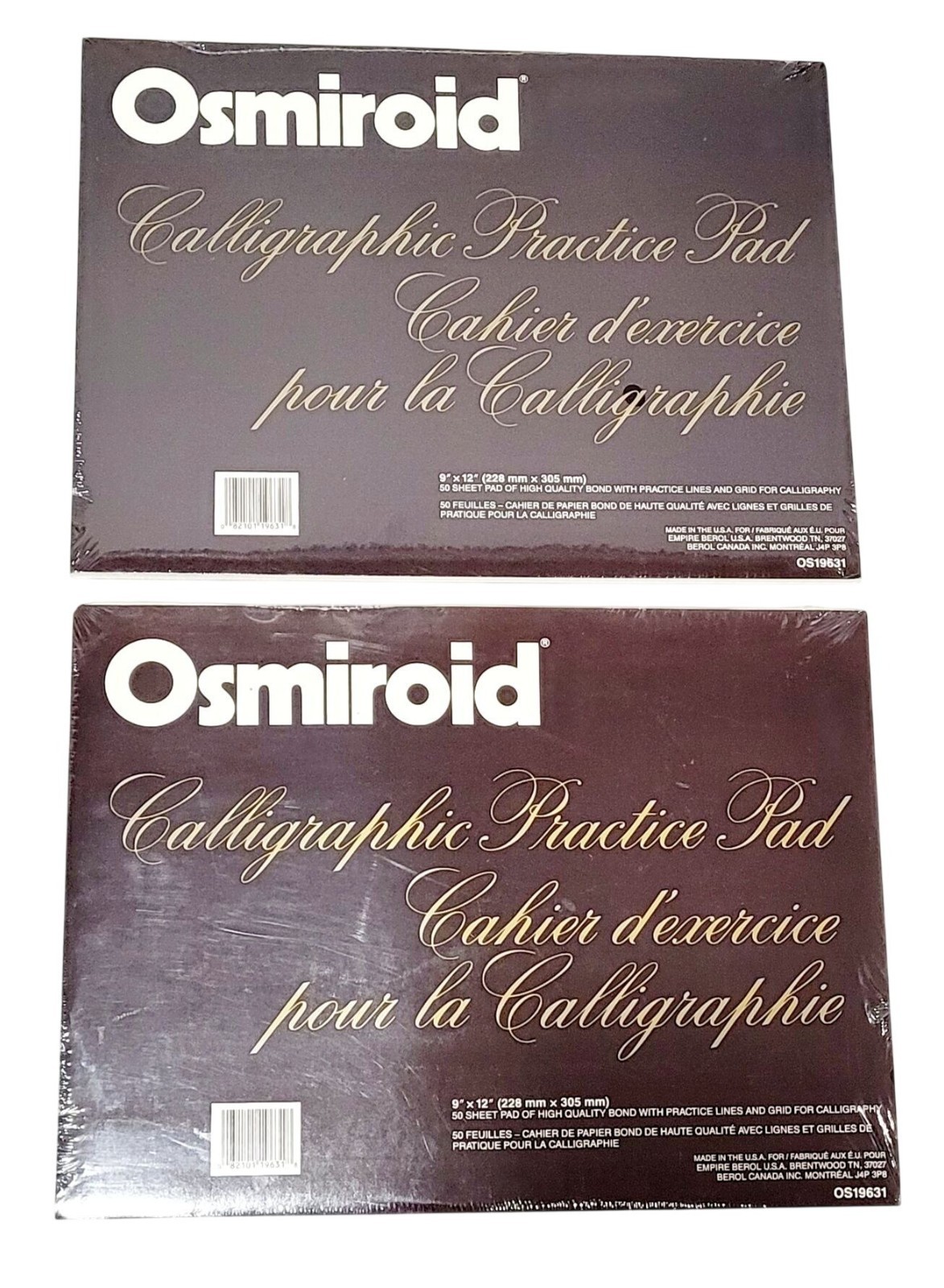 Osmiroid Calligraphic Practice Pad 9"x12" 50 Sheets White New Sealed