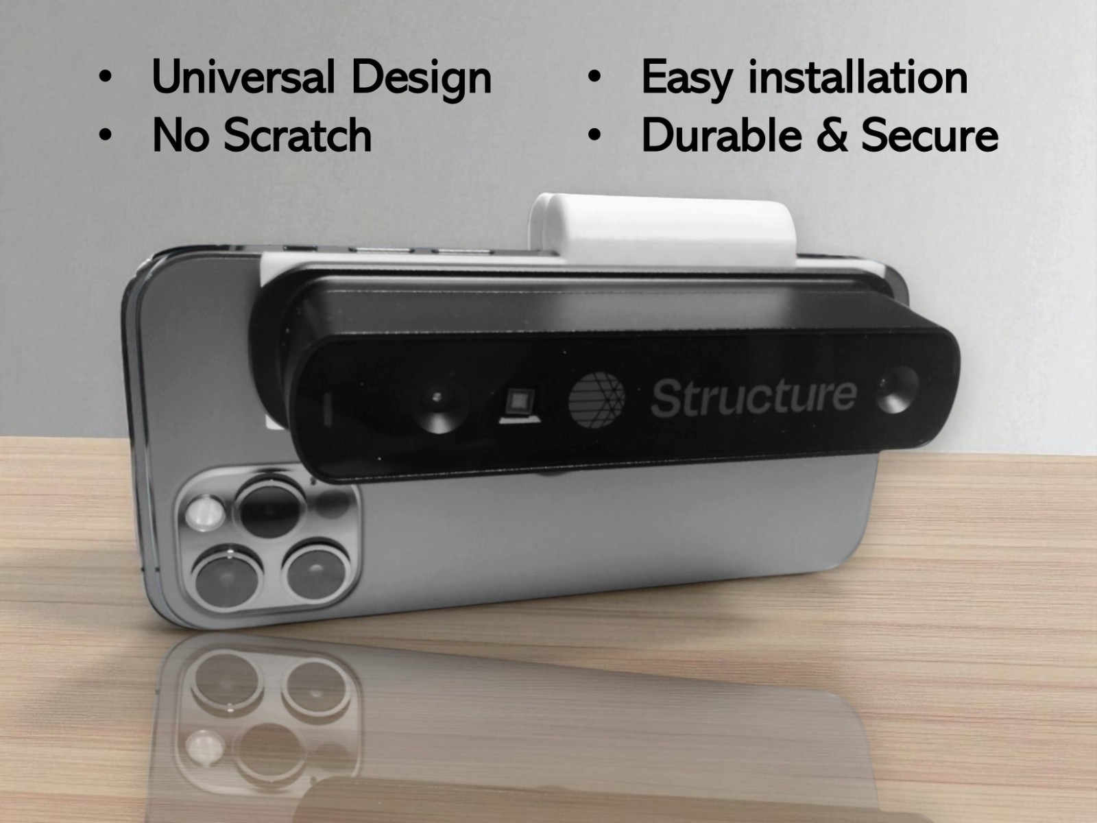 Structure Sensor Bracket/Mount for iPad & iPhones &  Android Phones.