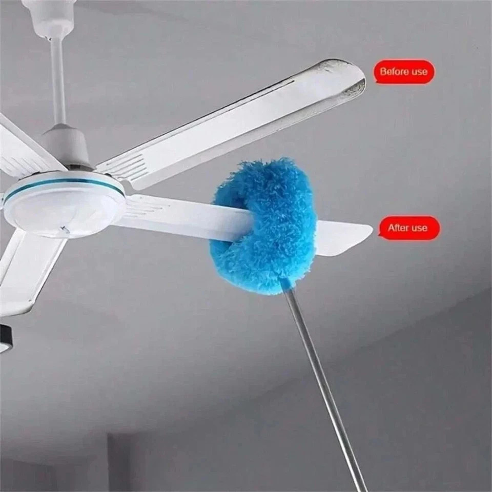 Ceiling Fan Cleaner Duster Reusable Microfiber Long Handle Washable Cleaner