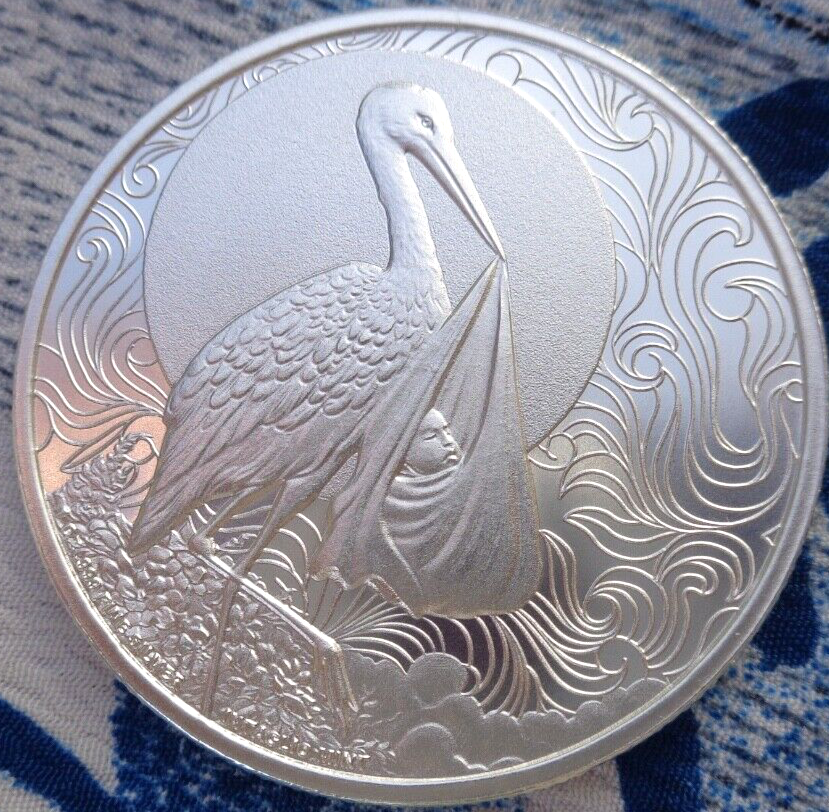 1 oz. IT'S A BOY! Announcement round .999 fine silver
