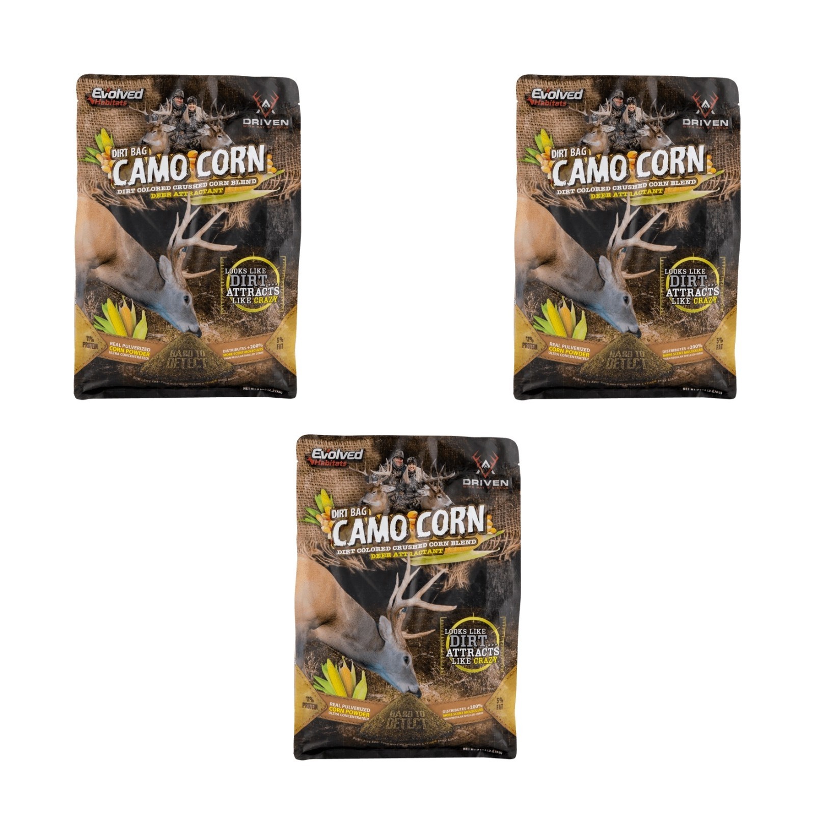 Evolved Dirt Bag Camo Corn 5 Lb Granular Mineral Deer Attractant 🦌🌽3-BAGS🌽🦌