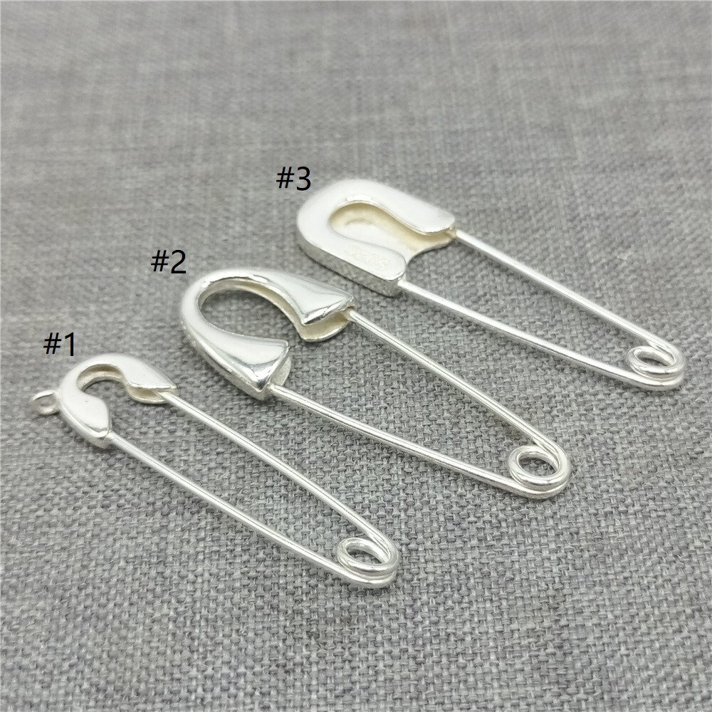 Sterling Silver Brooch Pin Back Safety Pinback w/ Closed Jump Ring