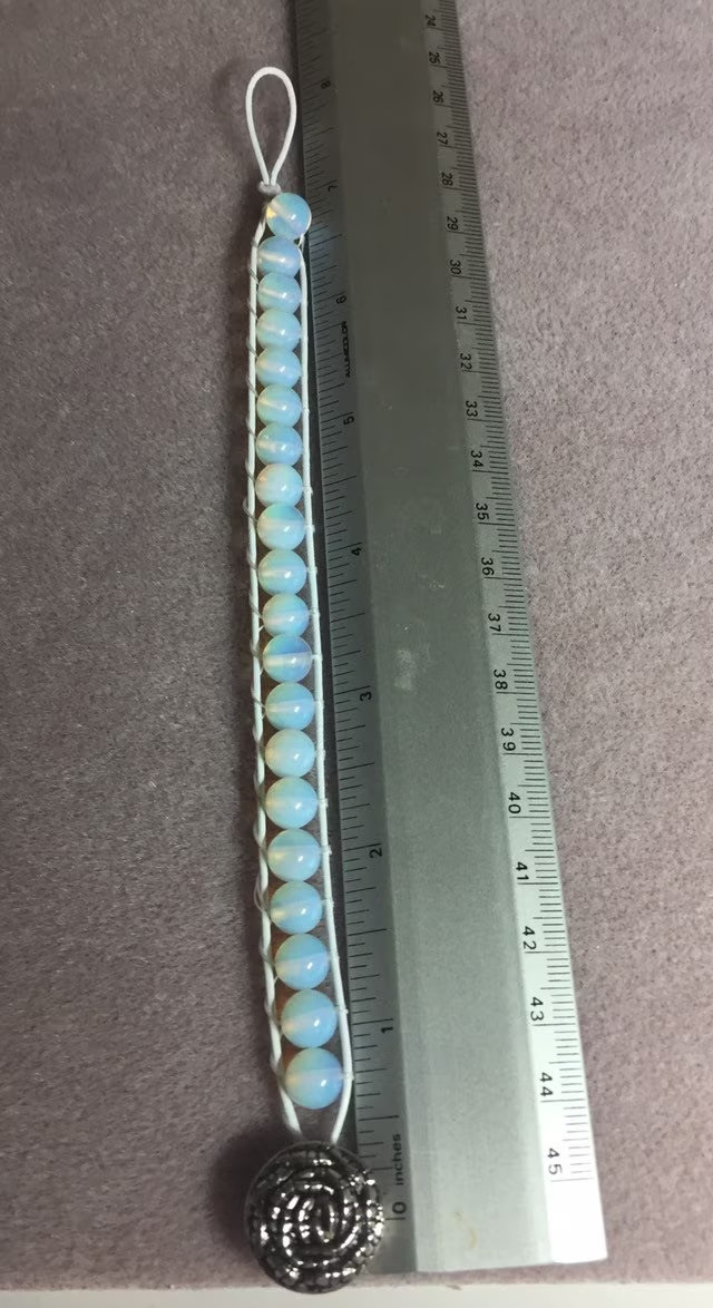HANDMADE Moonstone Bracelet 8” Single Leather Wrap Bracelet Opalite