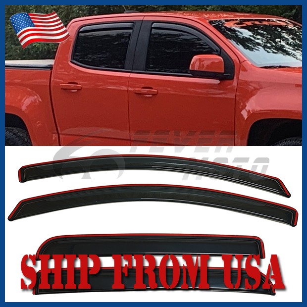 Fit 2015-2022 Chevy Colorado IN-CHANNEL Window Visors Rain Guard Deflector Smoke