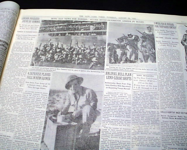 U.S. ARMY RANGERS 1st Ground Combat vs German Forces 1942 World War II Newspaper