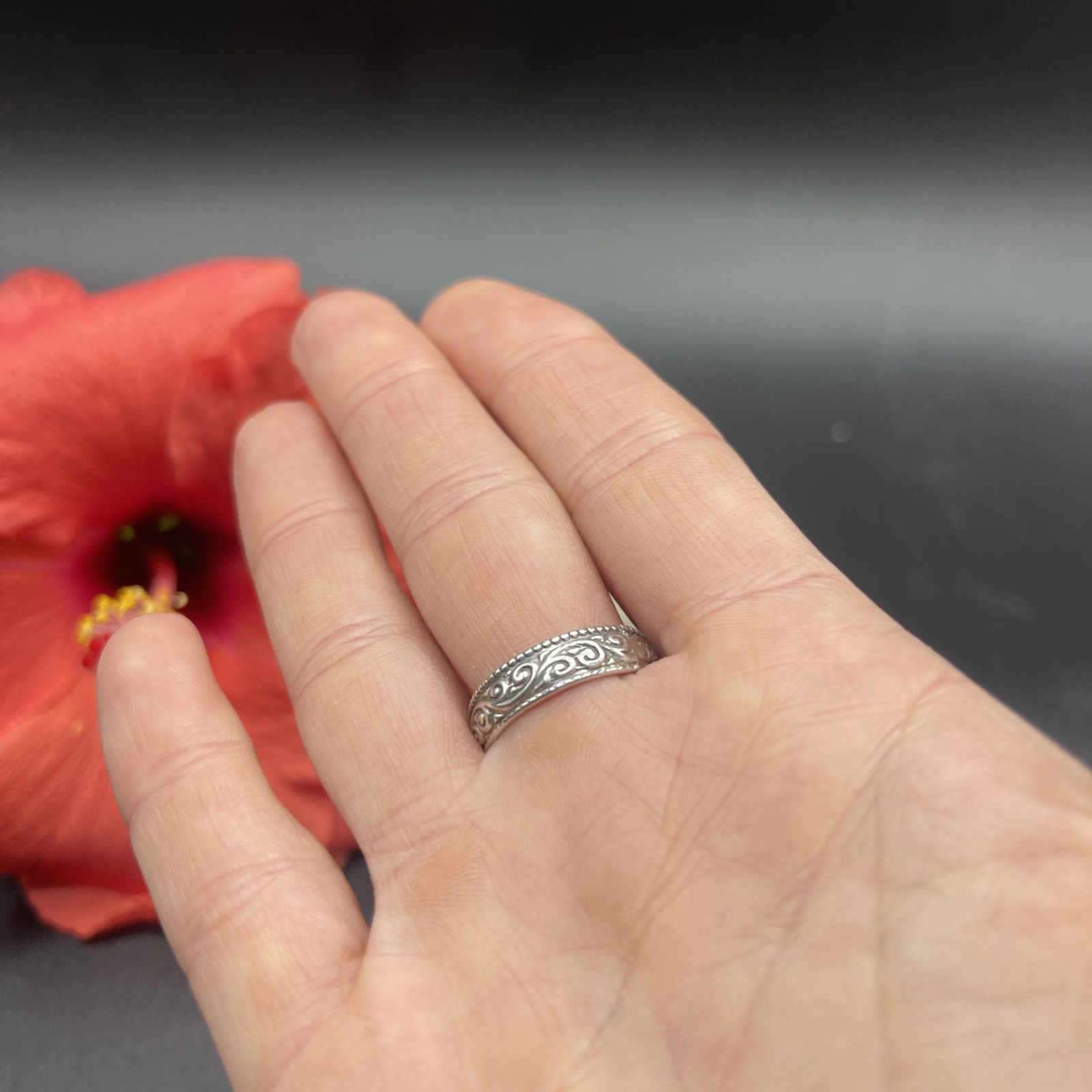 Stunning Unique Handmade 925 Sterling Silver Stackable Band Ring #B74