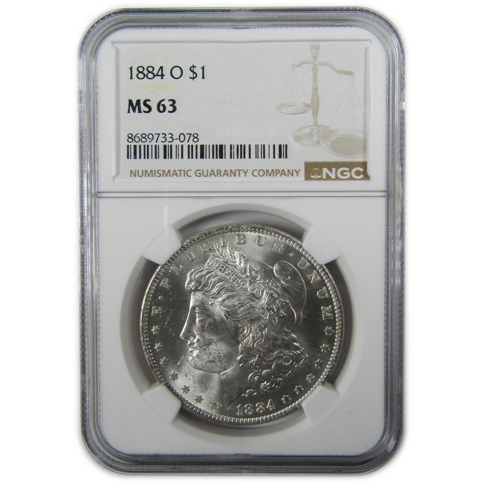 1884 O Morgan Silver Dollar MS 63 NGC Uncirculated $1 Coin SKU:CP459