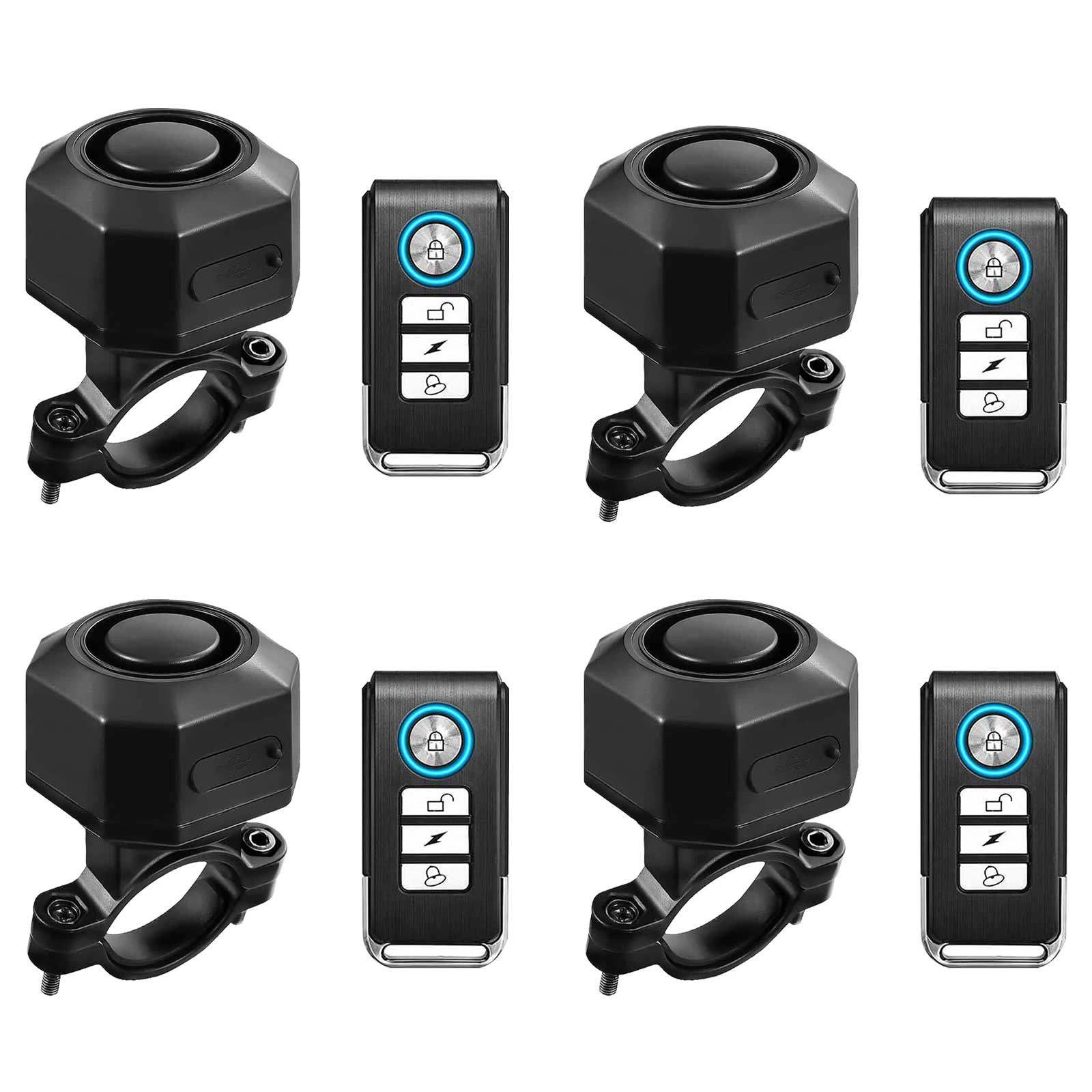 Waterproof Bike Alarm Rechargeable Mount Electric Bike Alarm with Remote USB