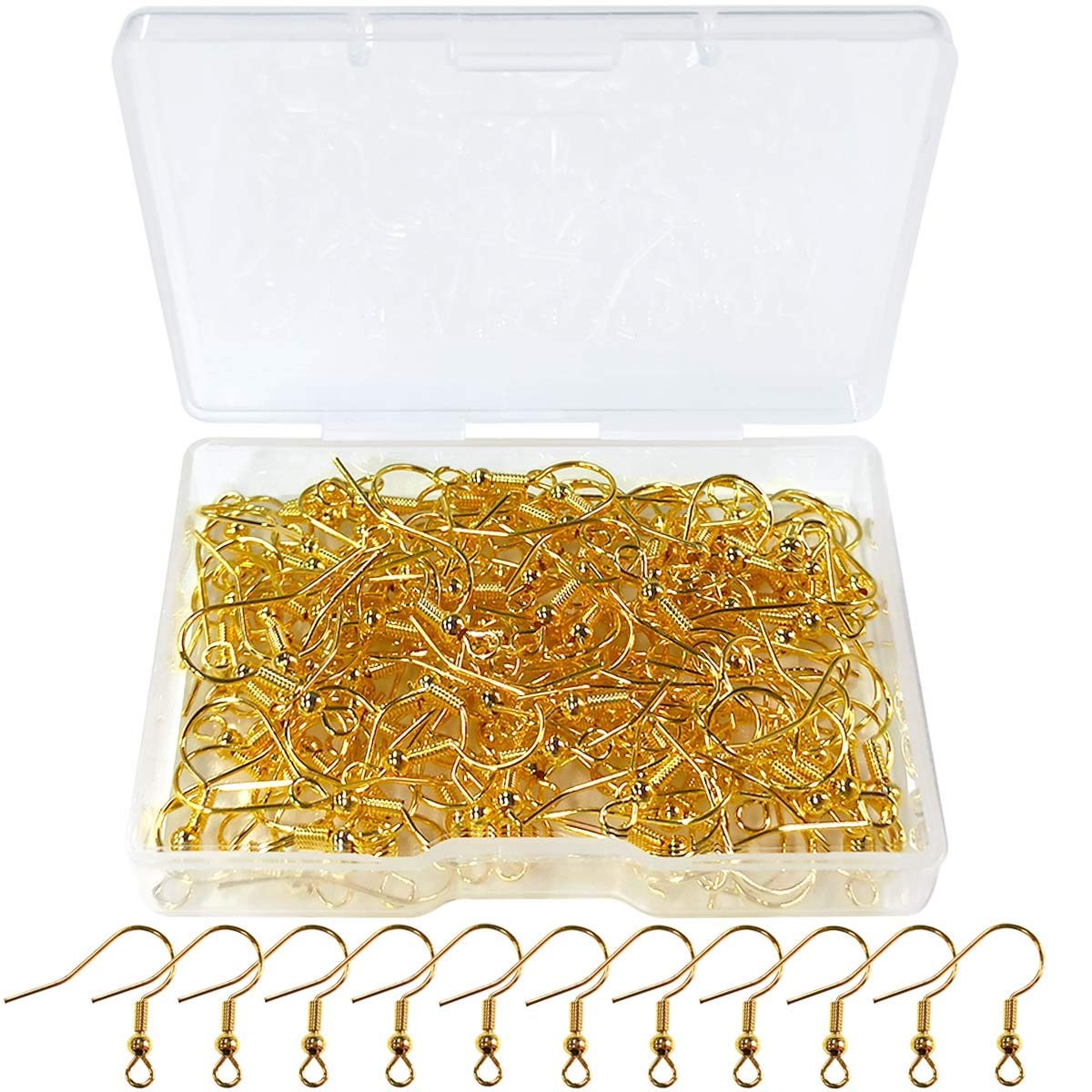 120pcs Earring Hooks with approx 19 x 18 mm, 0.8mm thick, hole: 2mm, gold
