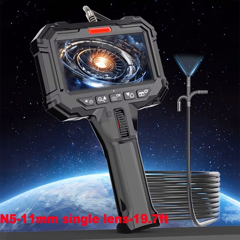 19.7 ft 2-Way Articulating 360° 8X Zoom Borescope Industrial Endoscope Camera