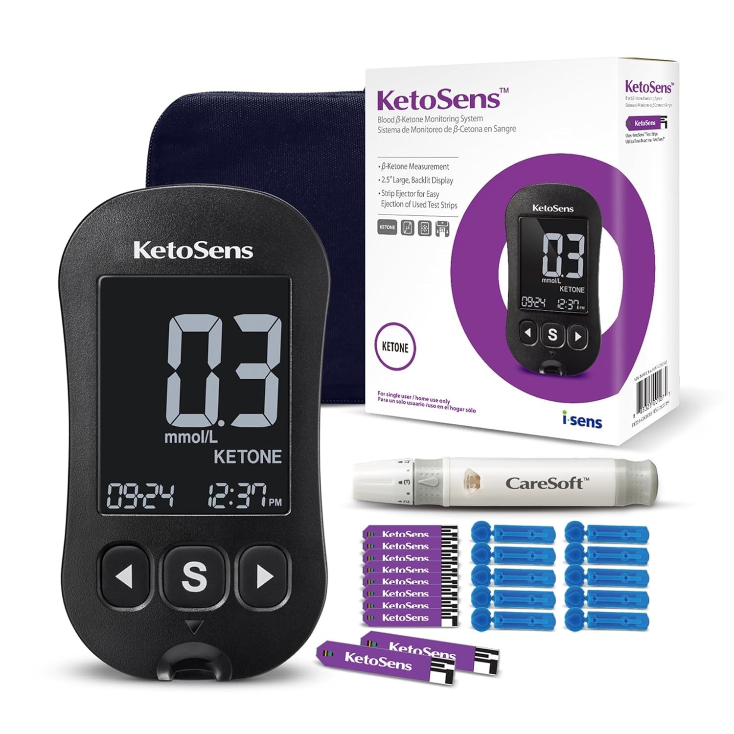 Blood Ketone Monitoring Starter Kit: Ideal for Keto Diet with App. Includes 1...
