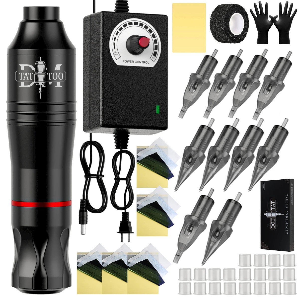 Tattoo Machine Set Rotary Tattoo Pen Tattoo Power Supply Cartridge Needle Tattoo