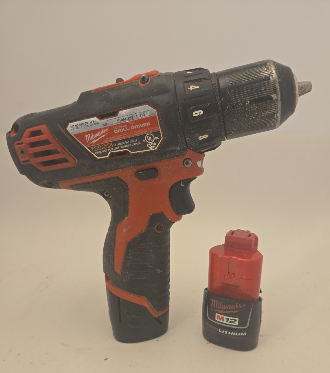 Milwaukee 2407-20 M12 Cordless 3/8" Drill/Driver 2 Batteries With Charger