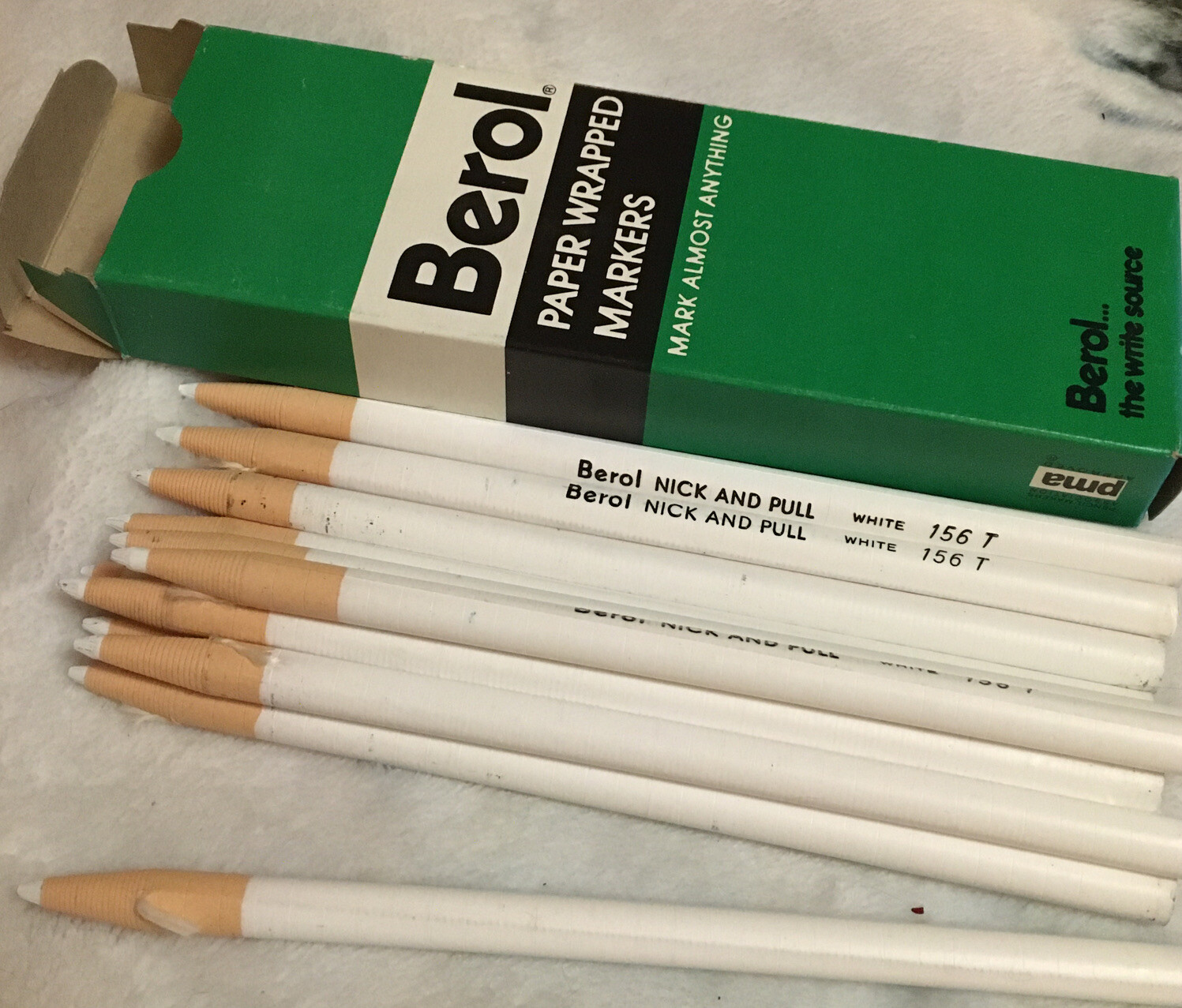 Vintage Berol Paper Wrapped Cellophane Markers 12 Pack White #964T