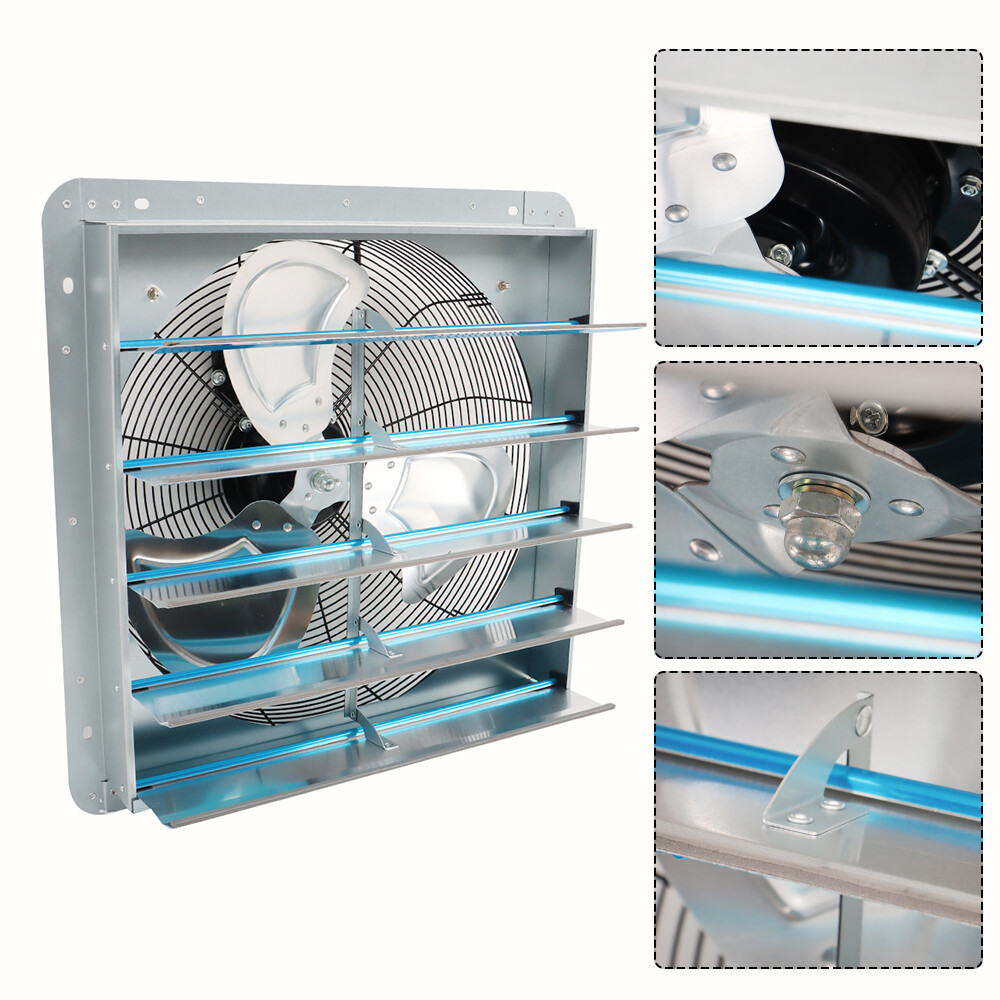 20'' Shutter Exhaust Fan Aluminum High Speed Wall Mounted Greenhouse Garage USA