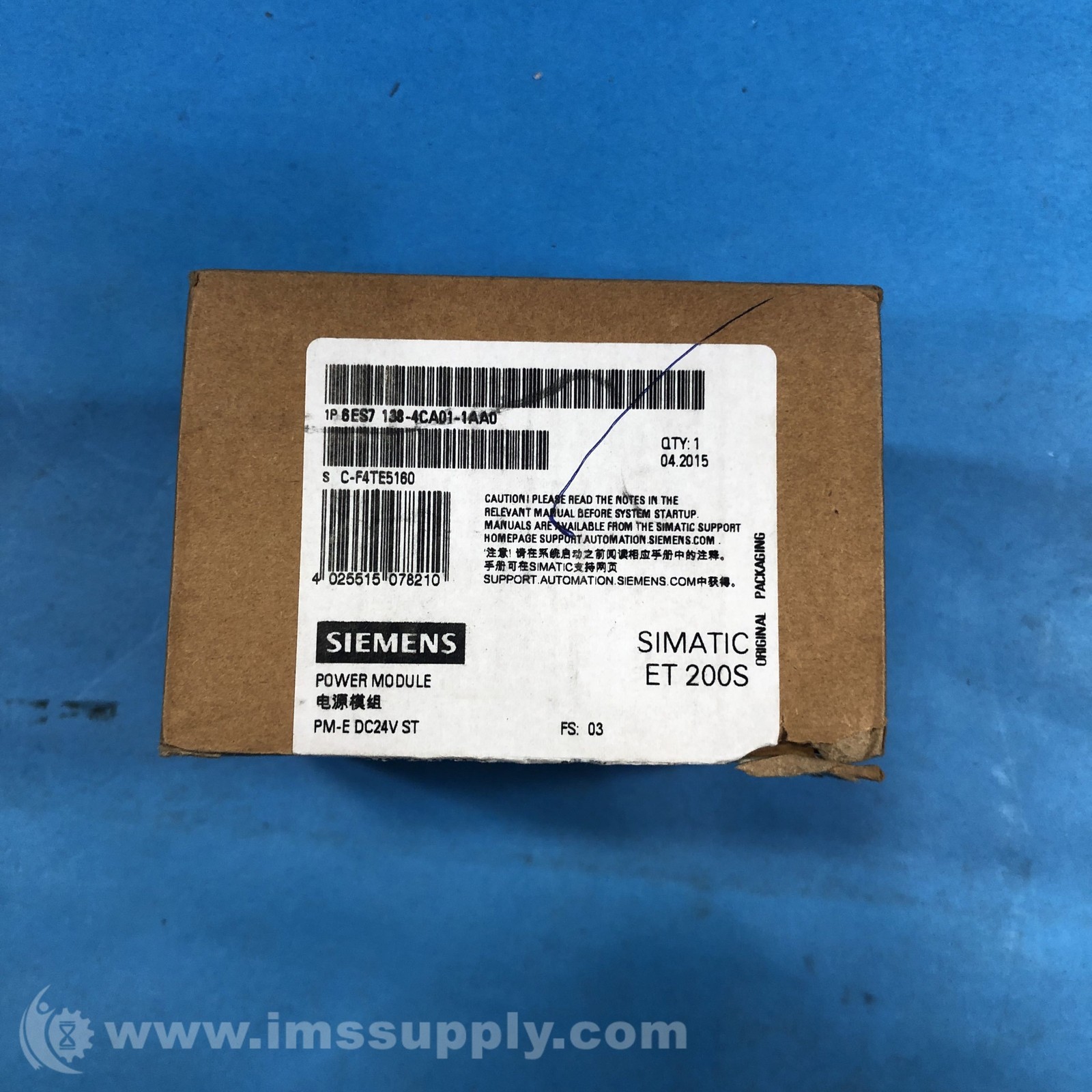 Siemens 6ES7 138-4CA01-1AA0 Power Module FNOB
