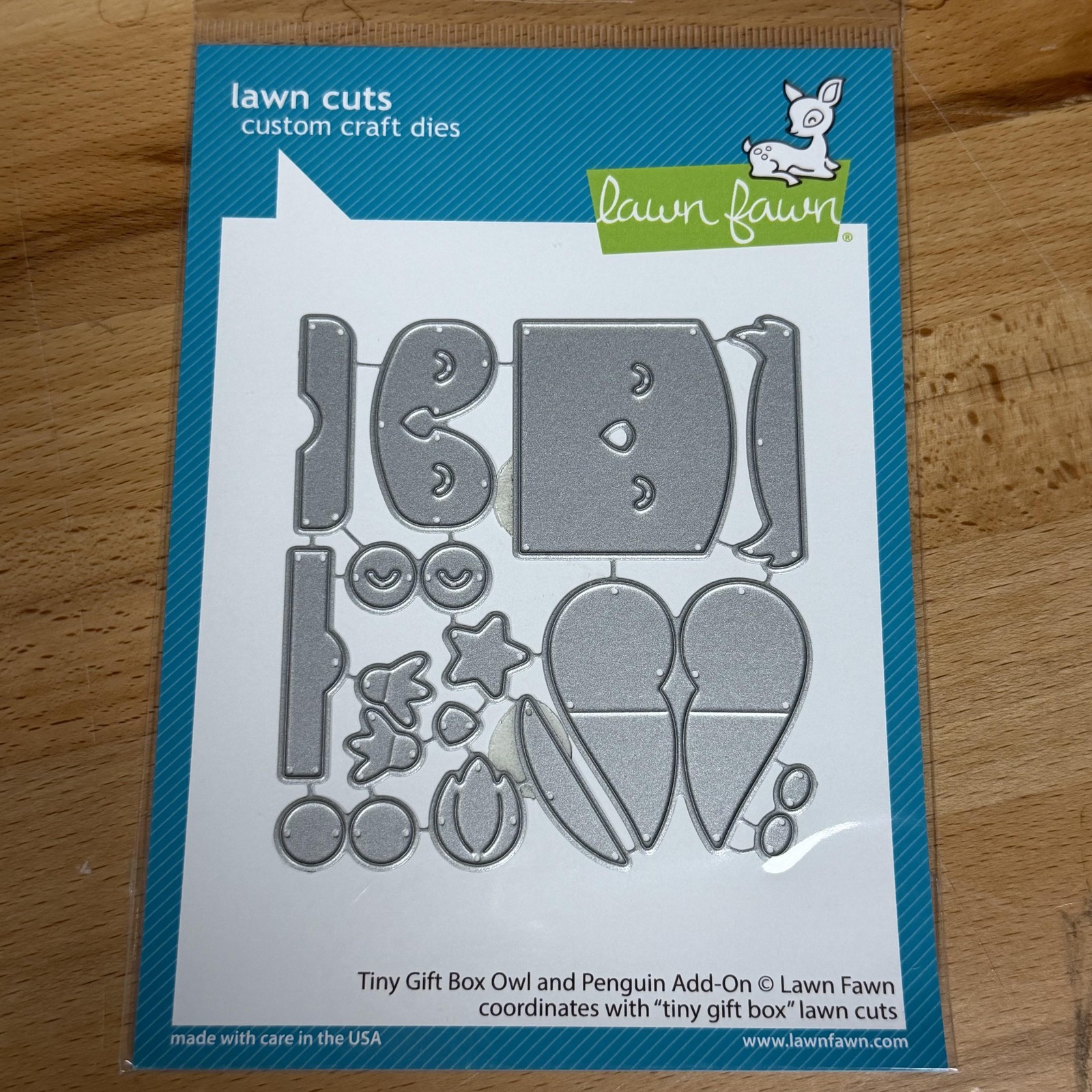 Lawn Fawn Lawn Cuts Tiny Gift Box Owl & Penguin Add-On Cutting Dies USA LF3531
