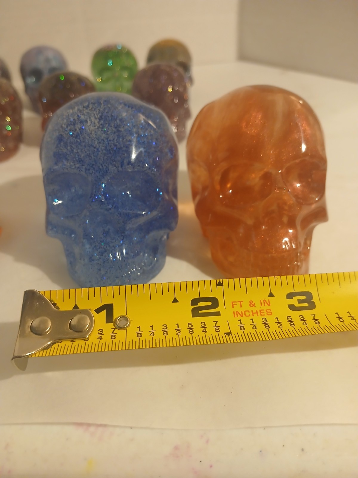Handmade Large Epoxy Resin Multicolor Skulls