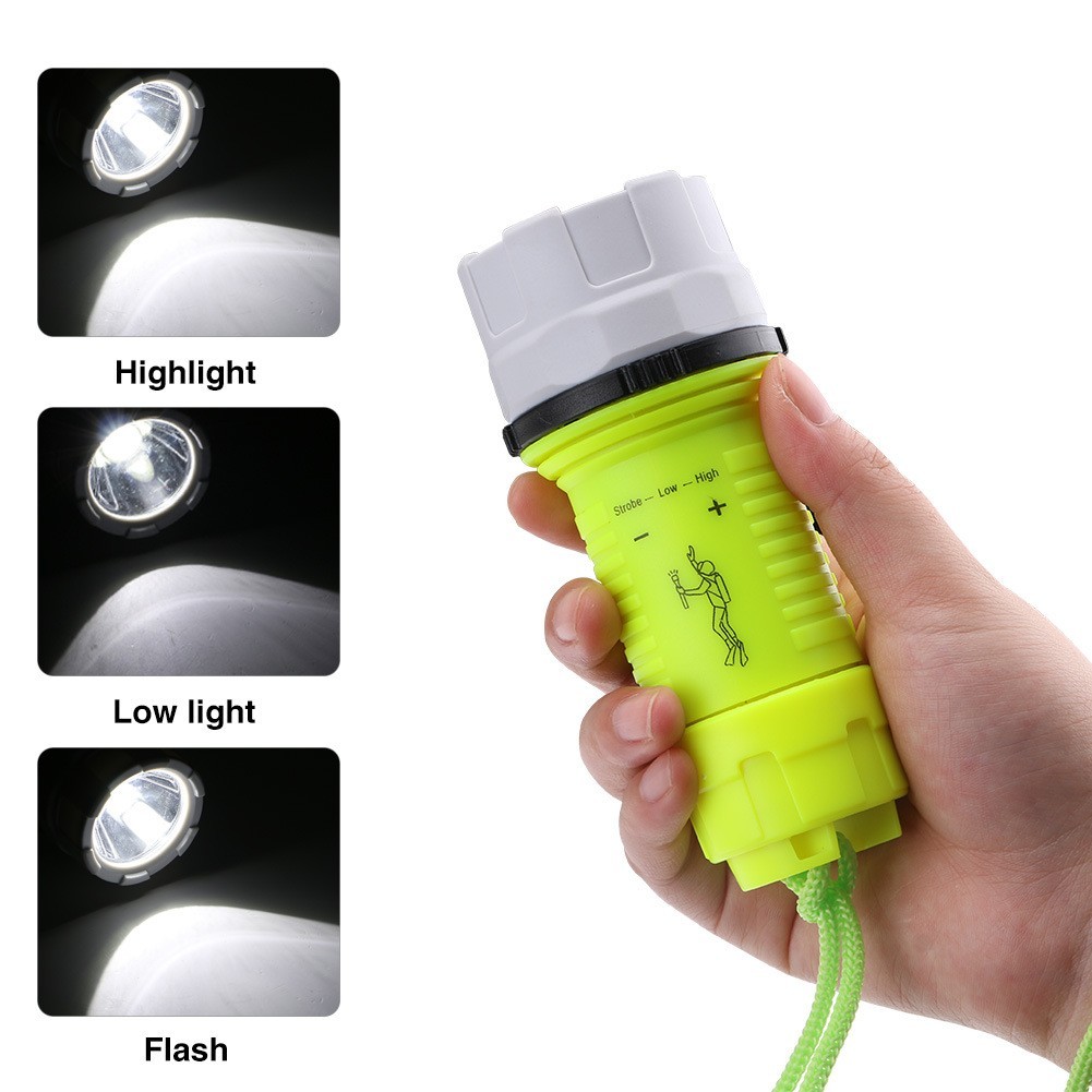 Waterproof LED Diving Flashlight Torch with Effective Light Distance 50 Meters