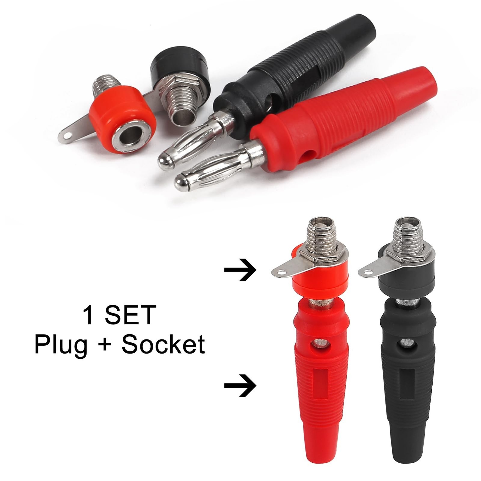 30PCS Binding Posts Terminals 4mm Banana Plug Socket & Red and Black Gold Pla...