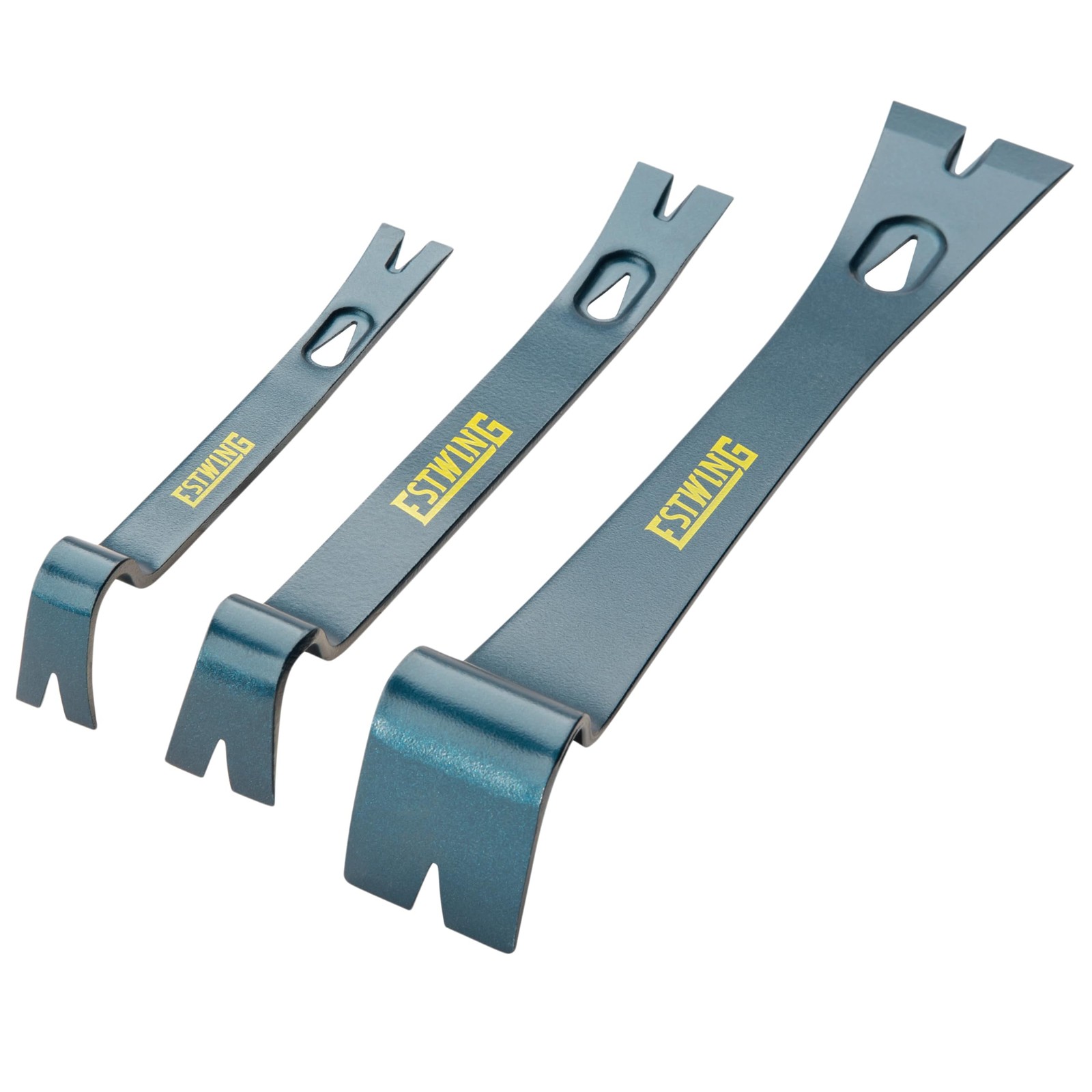 ESTWING 3-Piece Pry Bar Set - 5.5", 7.5" & 10" Nail Pullers with Wide, Blue