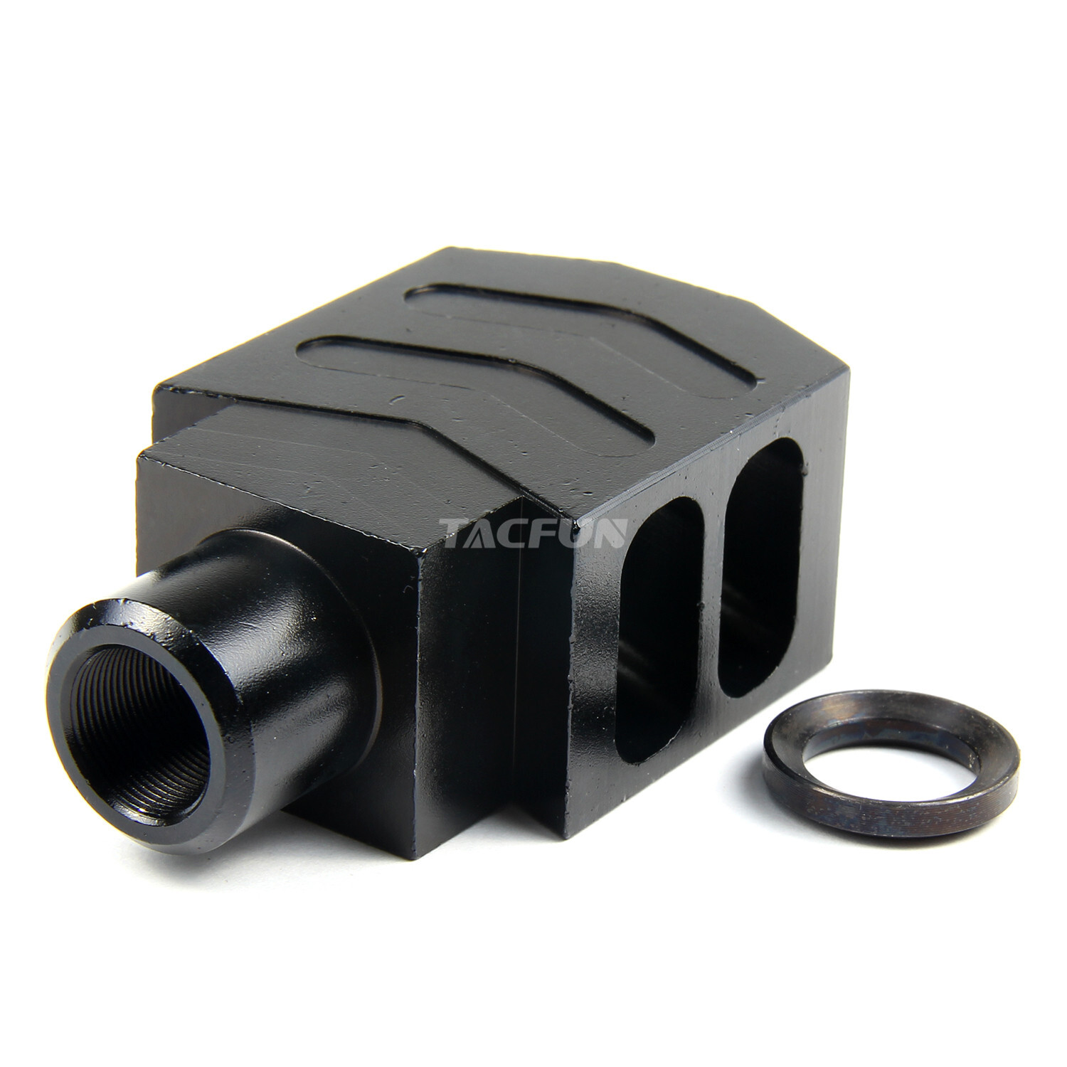 Compact Tanker Style 1/2*36 TPI Muzzle Brake for 9mm