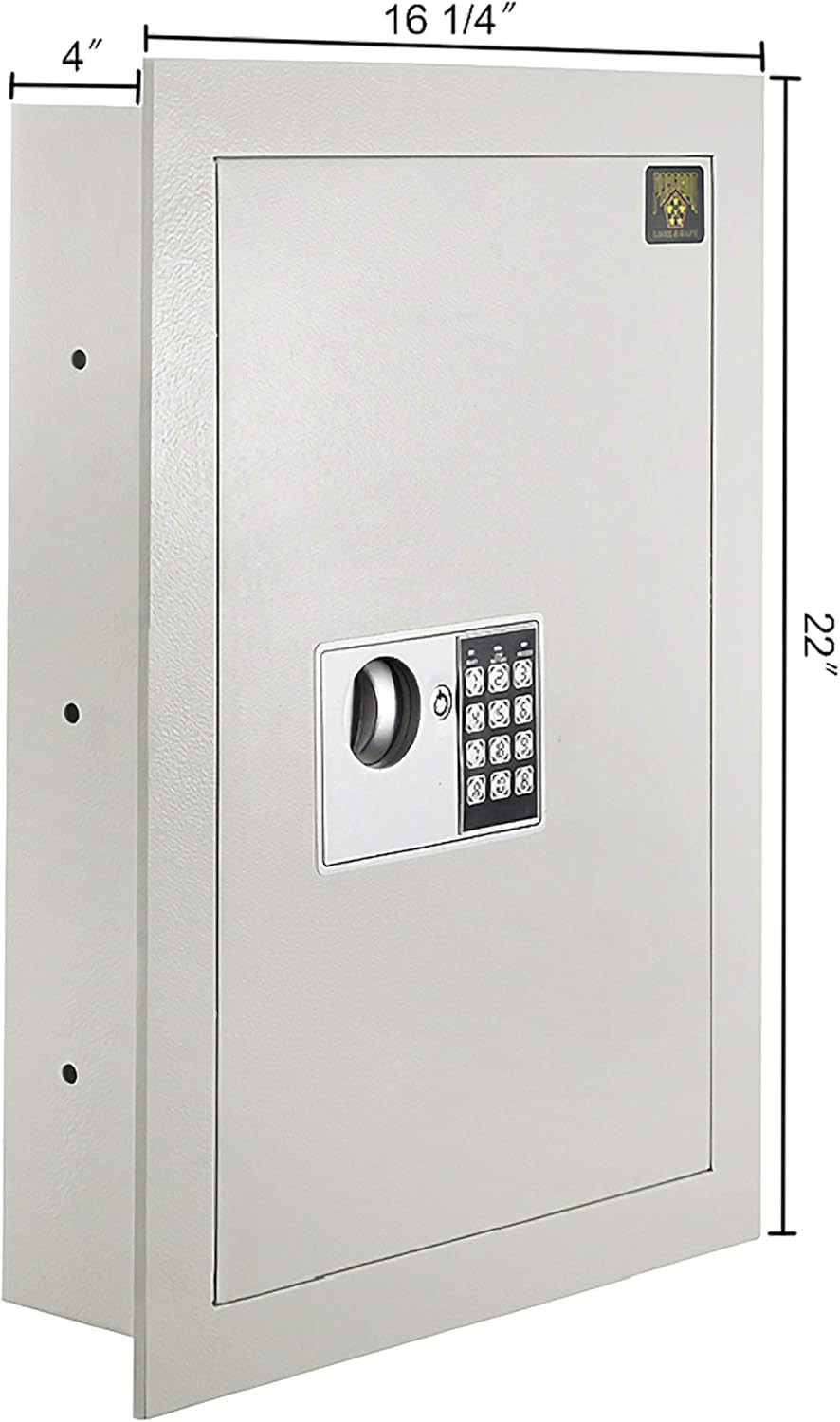 In-Wall Safe with Electronic Keypad and 2 Manual Override Keys - Protect Money,