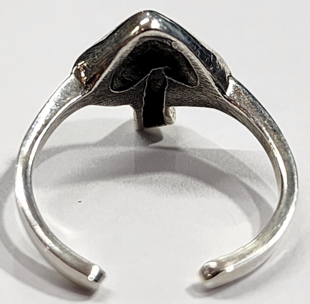 Mushroom Toe Ring Adjustable 925 Sterling Silver
