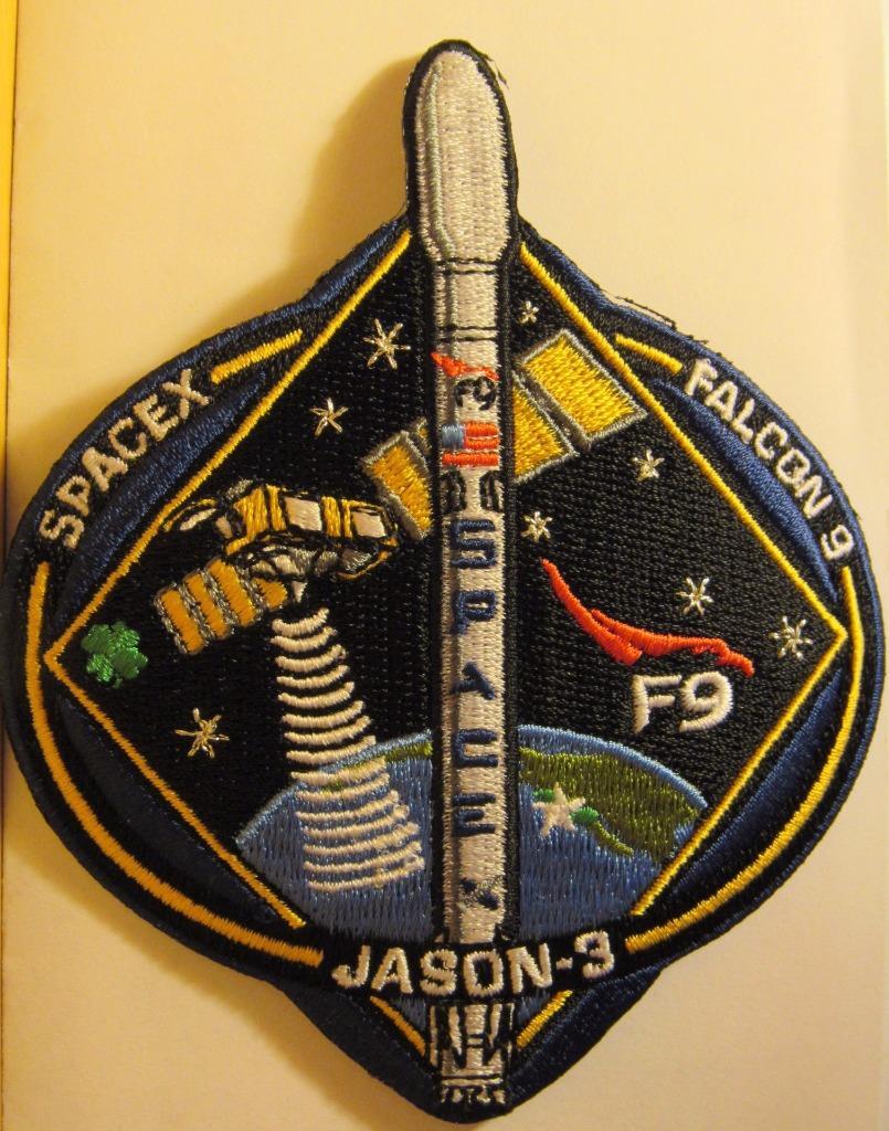 ORIGINAL SPACEX FALCON 9 JASON-3 VEHICLE SPACE F9 MISSION PATCH WEST COAST