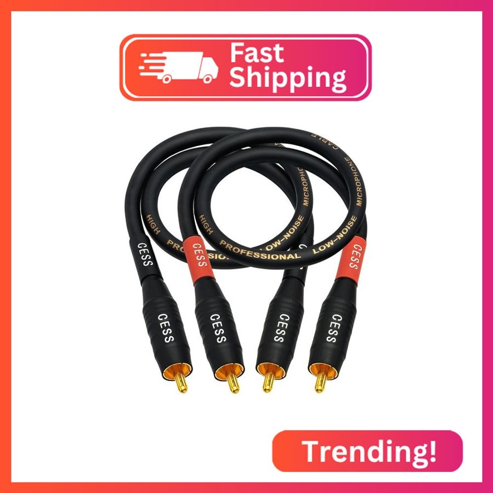 CNCESS CESS-075-1f Heavy Duty Waterproof Phono RCA Male to Male Patch Cable (1 F